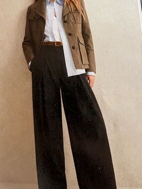 ME+EM Tailored wide Tapered pant +belt